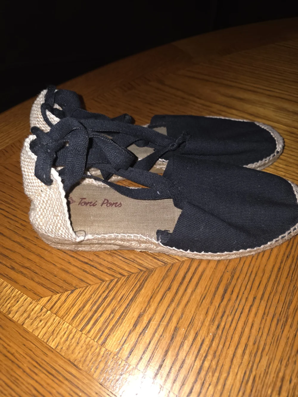 Toni Pons Oliueta Espadrille Flat with Black Ankle Tie In Black